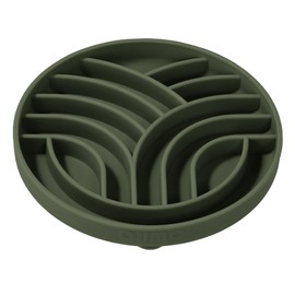 OHMO Slow Feeder Dog& Cat Bowl, Silicone Puppy Cat Food Bowl with Anti-Slip Suction Cup Slow Down Small Dogs Eating, Anti Choking (S-Tree of Life,Camo Green)