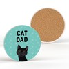 Black Cat Dad Kate Pearson Illustration Ceramic Circle Coaster Cat