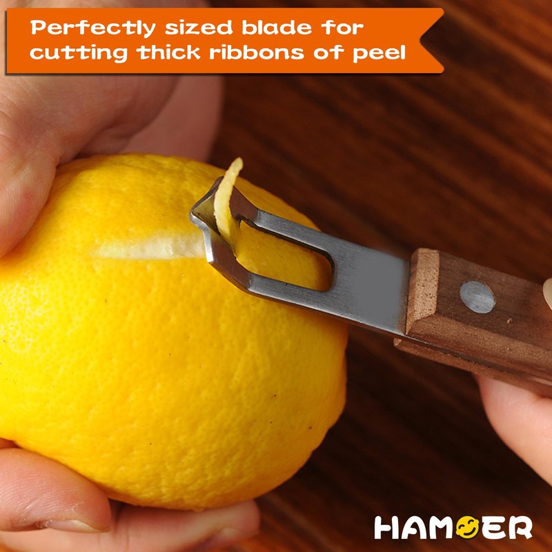 HAMOER Citrus Lemon Zester & Channel Knife Tool for Kitchen