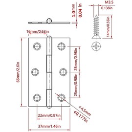 Dachangshund 20 pcs Stainless Steel Folding Hinges 3 inch Door and Window Hinges assigned 120 Screws