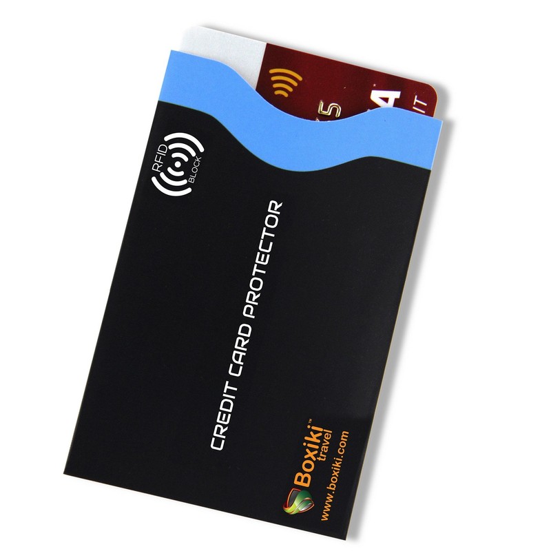 Boxiki Travel RFID Blocking Sleeves, Set with Color Coding, Navy