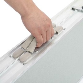 M-K Aluminum Folding Camping Picnic Table with 4 Bench Chair Stool Seat Portable Set, Silver