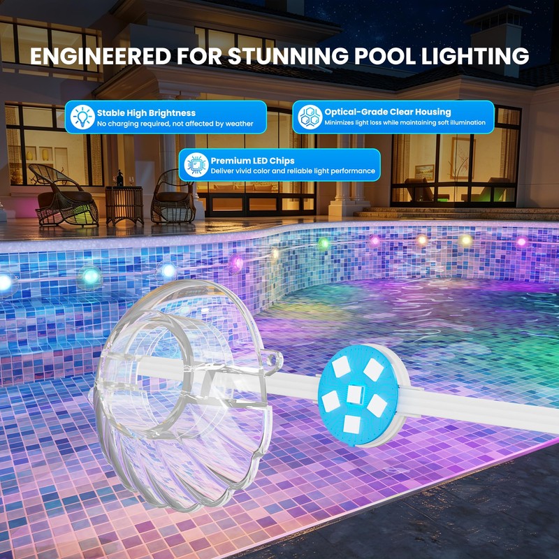 Lphianx Pool Lights for Inground & Above Ground Pool 8