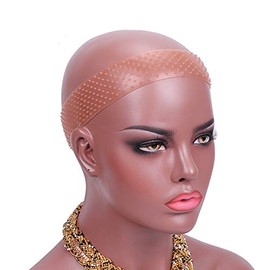 LULALA TOO No-Slip Wig Grip Band Transparent Silicone Wig Band Comfort Head Hair Band Extra Hold Wig Headband Adjustable Women Hair Wig Band (2 Pack Tan)
