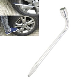Car Spare Tire Lug Wrench, L‑Type Car Truck Tire Wrench Steel Hex Socket Wrench Removal Pry Bar for Car Repair(19mm)