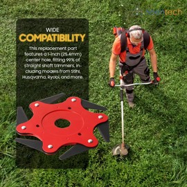 Seentech Steel Trimmer Head, Premium 6-Leaf 65Mn Manganese Steel Razor Blades, Upgraded Universal Weed Eater Blade, Professional Cutter Replacement for String Trimmers, Brush Cutters, and Lawn Mowers