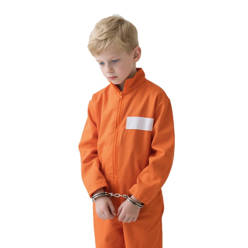 Yoroka Orange Prison Jumpsuit Kids Prison Uniform with Chain Props