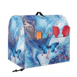Blue Marble and Butterfly Mixer Covers Stand Mixer Dustproof Cover Compatible with Kitchen Aid Mixer Washable Stand Mixer Covers for 6-8 Qt Mixer