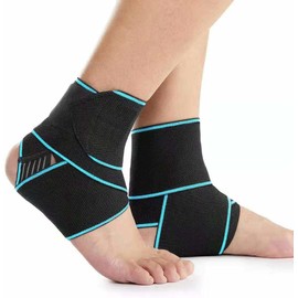 2Pcs Support Braces - Breathable Adjustable Compression Ankle Sports Wrap. For Men & Women - Stabilize Ligaments - Eases Swelling and Sprained Ankle