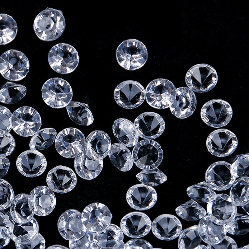 Faburo 3000 Pieces Decorative Diamonds Wedding Confetti 6 mm Transparent