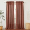 RYB HOME Terracotta Curtains Linen Blend Fall Drapes Semi Sheer