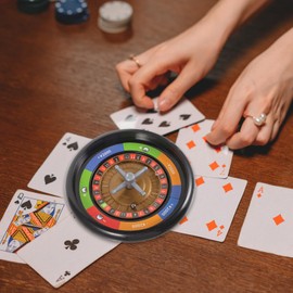 Vaguelly Partes del Juego De Póquer Fiesta De Cumpleaños Juego Rueda De Póquer Ruleta De Mesa Tablero De Ruleta Rueda De Póquer Juego De Fiesta Adulto Padre-Hijo Rueda Giratoria El Plastico