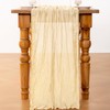 DeZerlor Beige Cheesecloth Table Runner 1 Pack Summer Boho Runner