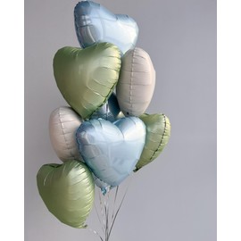 LHOAVWE 10pcs baby blue foil heart shaped balloons 18 inch light blue heart balloons baby shower wedding valentines decorations love balloons party decorations