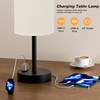 Fenmzee Touch Table Lamp - Beige, 3-Way Dimmable, USB A