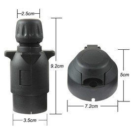 Eacalyc 7-Pin Trailer Socket and Trailer Plug 7-Pin 12 V Electric Tow Plug Socket 7-Pin Waterproof Towing Hitch Male and Female for Trucks, Motorhomes or Boats