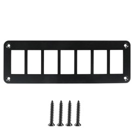 PHITUODA PHITUODA 7 Gang Rocker Switch Panel Housing Holder, Rocker Toggle Switch Aluminum Housing Bracket with Screw, Black Waterproof Anodized Aluminium Panel for Car Boat Trailer RV SUV ATV UTV