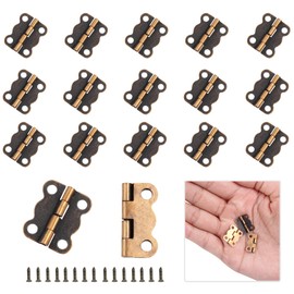 PDETVEO 40PCS 0.63 * 0.55 Inch Antique Butterfly Hinges, Red Bronze Design Box Hinges for Wooden Jewelry Box Door Cabinet Bin Wardrobe Suitcase Furniture