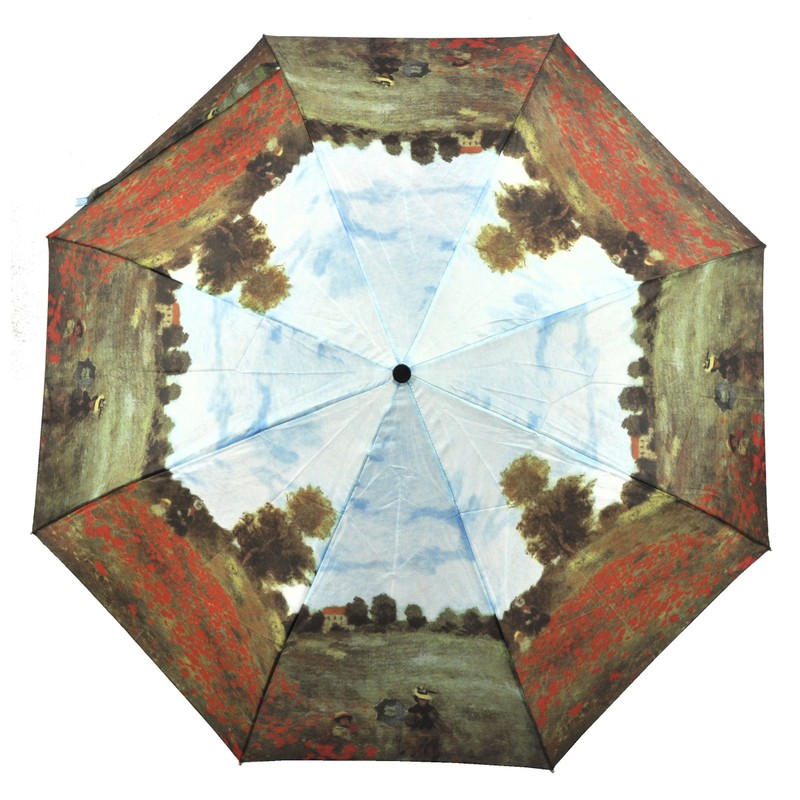 happy rain Umbrella with Claude Monet Poppy Field at Argenteuil