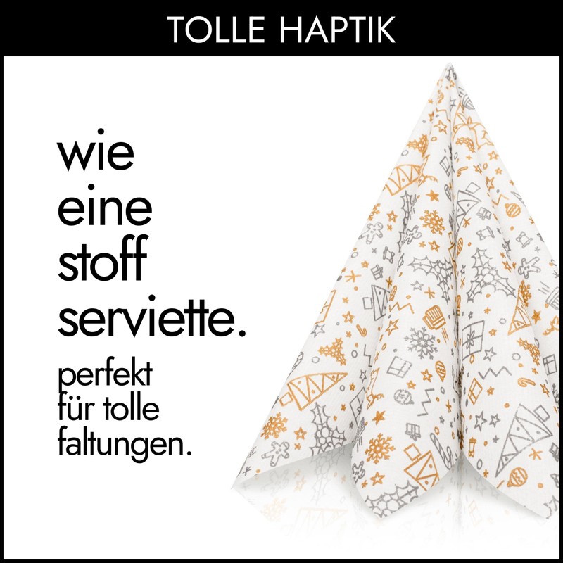 GRUBly Premium Airlaid Christmas Serviettes, Fabric-Like - Pack of 50