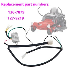 136-7879 Voltage Regulator with Harness,Compatible with Exmark Quest Radius E/S Series and Toro TimeCutter/Titan/Z-Master,Replace 127-9219