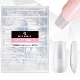 UNA GELLA Short Square Fake Nails Full Matte 504 pcs Square Nail Tips Square Press on Nails Pre-shape for Full Cover Acrylic Square Nails French False Nails 12 Sizes False Soft Gel Tips