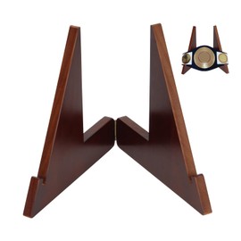 Wooden Championship Belt Display Stand, Triangle Boxing Belt Buckles Holder, Flexible Adjustment Wrestling Champion Display Holder for Sport Football Boxing Martial Corporate Award Badges