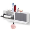 2-in-1 Wall Mounted Soap Dish,Soap Holder with Hooks, No Drilling