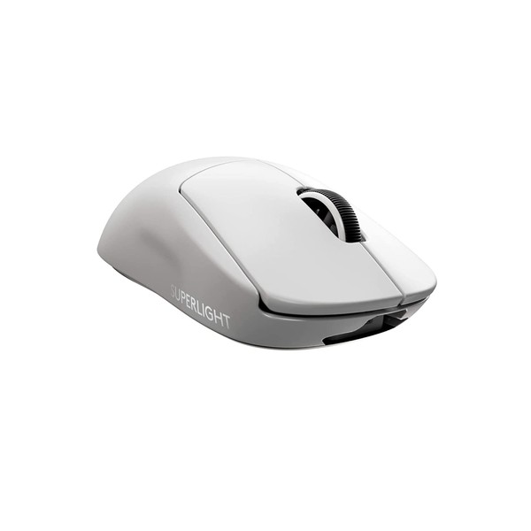 Logicool G Pro X SUPERLIGHT Gaming Mouse, Wireless, Lightest Than 2.2 oz (63 g), LightSPEED Wireless, HERO, 25K Sensor, POWERPLAY Wireless Charging, G-PPD-003WL-WH, White