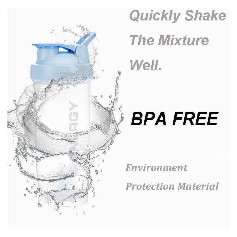 chenqi Protein Shaker Cup with Mixer Ball Gym Shaker Bottle