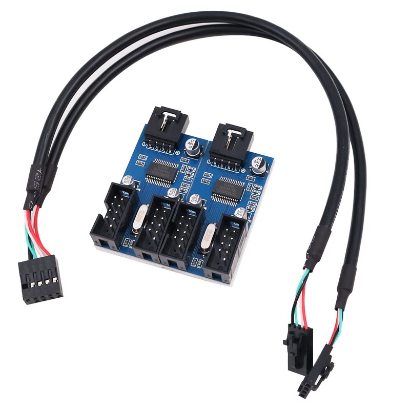 WANGCL 9 Pin USB 2.0 Header USB Header Splitter 1