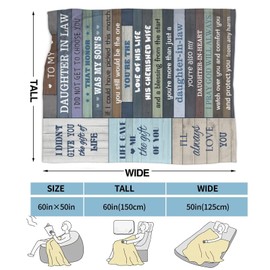 Daughter in Law Gifts from Mother in Law Throw Blanket 60”X50”, Birthday Gifts for Daughter in Law, to My Daughter in Law Gift Ideas for Mothers Day Christmas Wedding, Future Daughter in Law Gifts