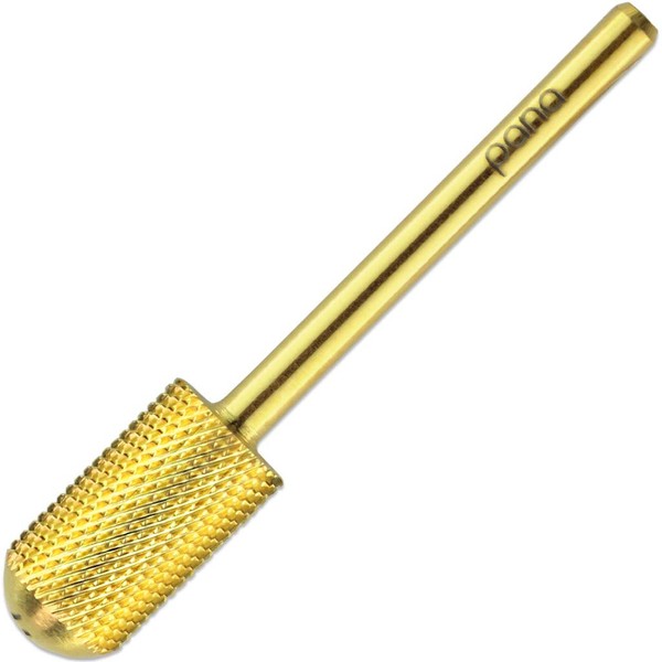 USA Beauticom Pana Brand Professional Large Smooth Round Top Dome Barrel Carbide Bit 3/32" & 1/8" Shank Size (Available Grit: F, M, C, XC, XXC) (F (Fine) 3/32", Gold Color)