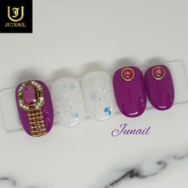 Princess dress handmade nail tips - Short round / 공주드레스 수제네일팁 - 숏라운드