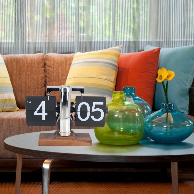 Flip Desk Clock, 12 Hours Single Sided Auto Flip Table