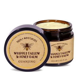 GUAN JING Natural Beef Tallow & Honey Balm Cream – Ultra-Nourishing Moisturizer with Grass-Fed Tallow, Hydrates & Nourishes Face, Body & Hands