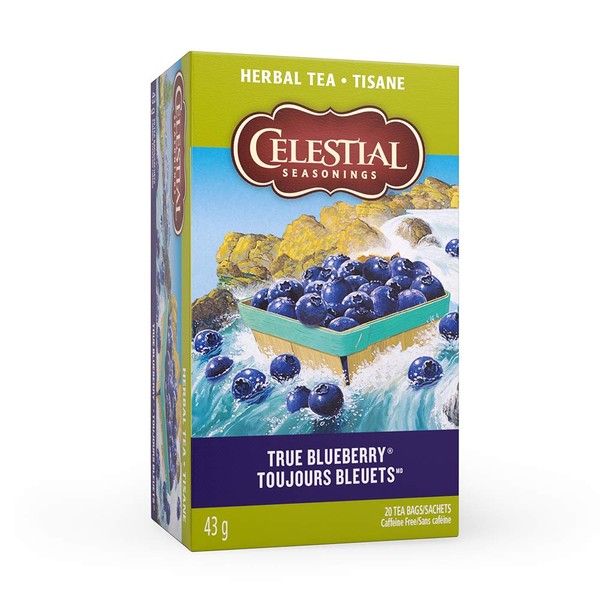 Celestial Seasonings True Blueberry Herbal Tea, 20 Count (Pack of 6)