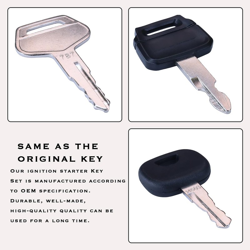 12Pcs Ignition Starter Key Set,Replacement Digger Keys Starter Switches,Suitable for