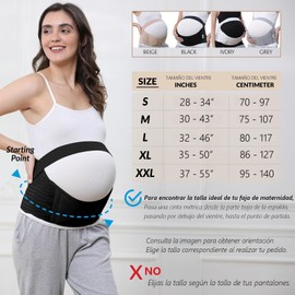 YSLIGHT Faja Embarazo Soporte, Faja Postparto Cintura/Espalda/Abdomen, para Alivio del Dolor de Pelvis, Suave y Transpirable para Embarazo y Posparto (Negro, X-Large(35“-50“))
