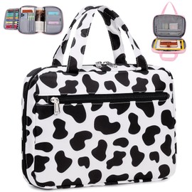 Octsky Bible Covers Girls Bible Case for Kids with Handle, Bible Book Carrying Bag For Women, Bible Protective bible accessories Cow Black