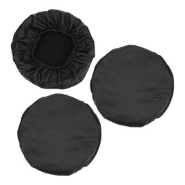 PATIKIL Round Bar Stool Cover, 3 Pack PU Leather Elastic Bar Stool Cover Waterproof Stool Cushions for Diameter 12"-14" Chair, Black