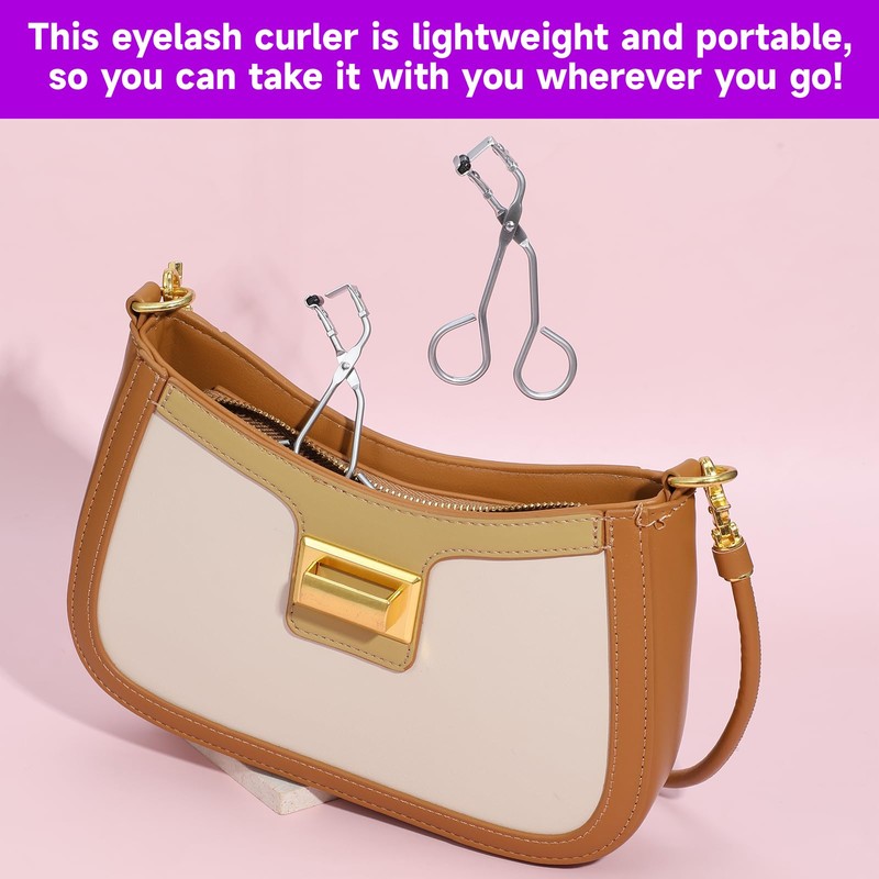 2pcs Mini Eyelash Curler Metal, Silicone pad Eyelash Curler Non-Closed