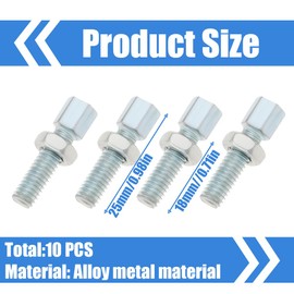 MIRKUZI Brake Levers 10pcs M6 Adjustment Screws for Bicycle Brake Cable Bicycle Brake Levers Lever Fixing Accessories (Silver)