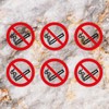 Pack of 6 signs, CLEAR No smoking symbol, Prohibition Window