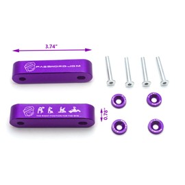 x xotic tech JDM Hood Spacer Hood Riser 3/4 Replacement Front Hood Vent Space Riser Spacer Anodized Purple Aluminum Alloy Billet Compatible with Honda Civic CRX Del Sol, Acura Integra
