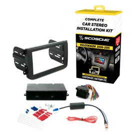 Scosche ICVW6BN Double DIN Radio Install Dash Kit Compatible with Select 2006-15 Non-Factory Amplified Volkswagen Vehicles - Complete Car Stereo Installation Kit - See Vehicle Fit Guide in Images