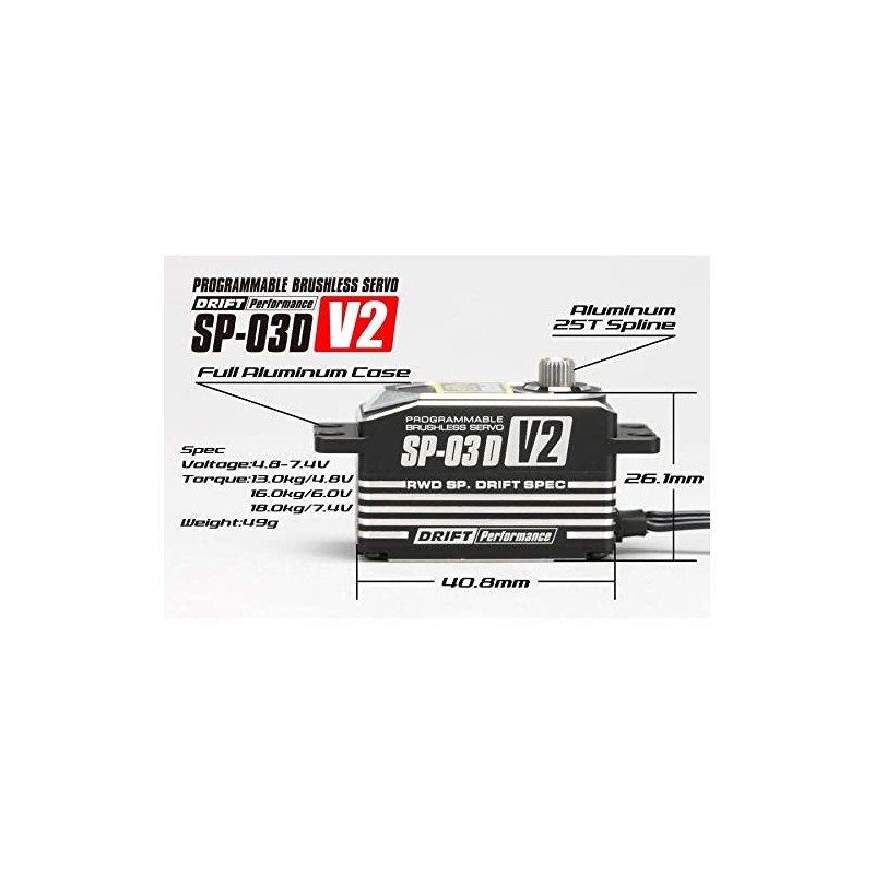 SP-03DV2(black) brushless servo for drift