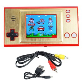 Handheld Game Console for Kids Portable LCD Display HD Output Rechargeable Ultra Thin Game Player Red