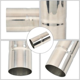 Polished Stainless Steel 2.125'' ID to 2.125'' ID Exhaust Adapter,Exhaust Reducer Connector Pipe,ID 2-1/8 Inch Exhaust Coupler,4'' Length,Universal Fitment