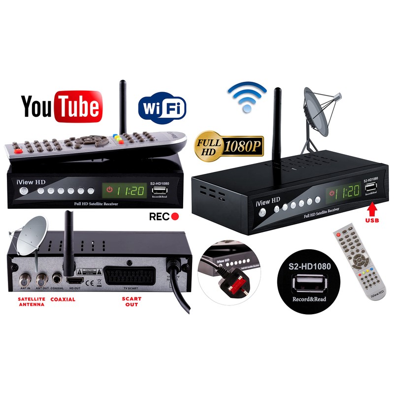 NEW FULL HD Satellite TV Receiver, Built in Wi-Fi &